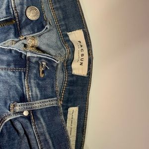 Pacsun jeans, skinny and a dark blue wash.